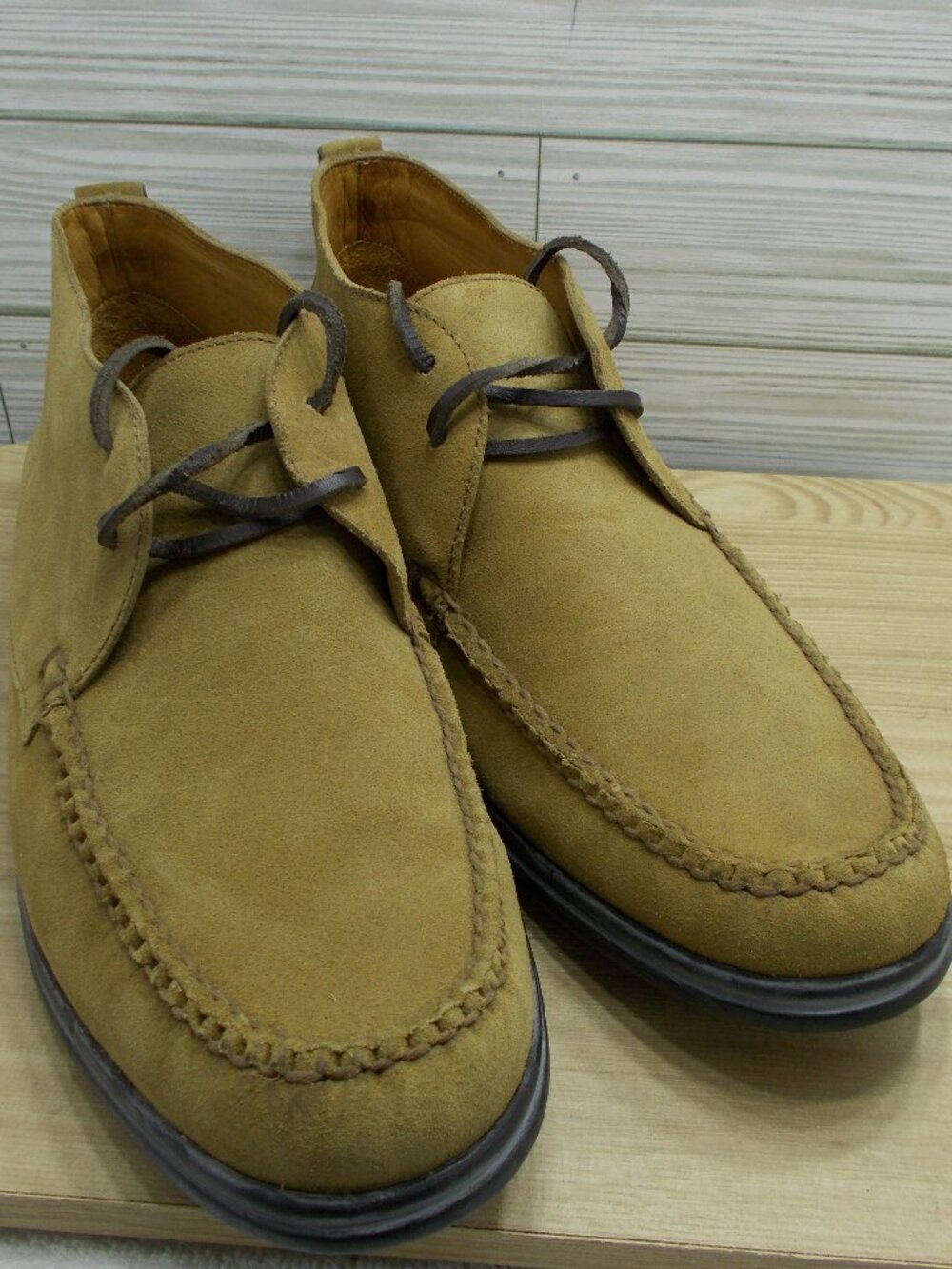 Peter Millar Suede Chukka Lace Up Boots Men's 9.5 Sand Brown